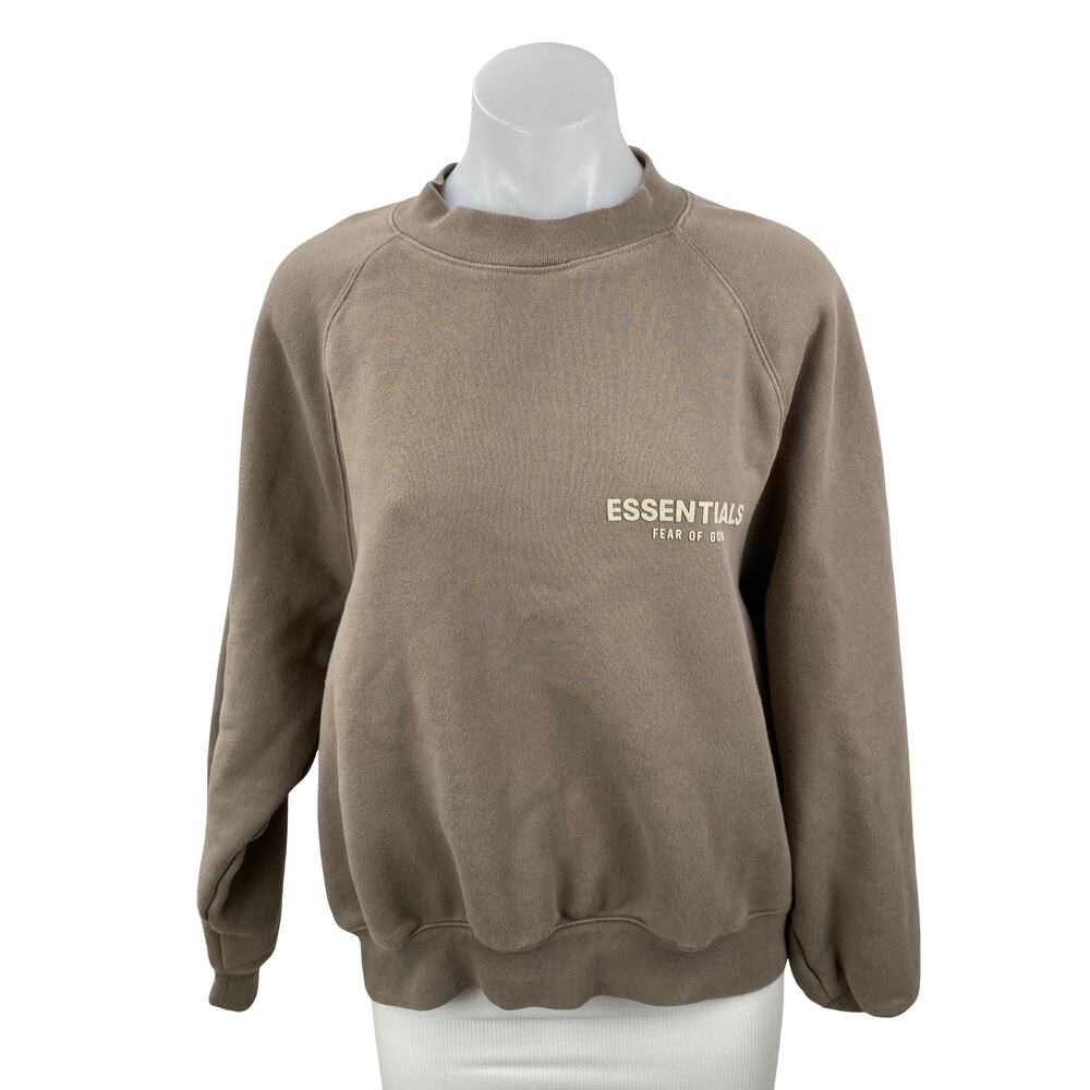 Essentials Women's Logo Graphic Mock Neck Long Sleeve Sweater Sweatshirt Top XS